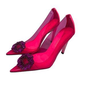Good American Cinder-Rella Pumps Size 12 Hot Pink Lucite GA275JPB-X